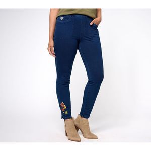 Quacker Factory Women's Pants Sz XL DreamJeannes Leggings Blue A613721